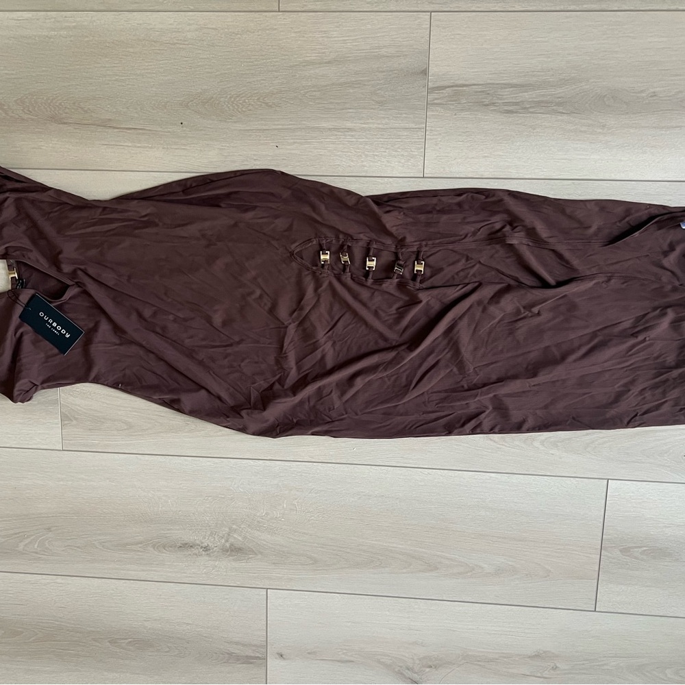 Bodycon maxi brown dress
